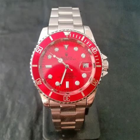 silver red face rolex|rolex submariner red face.